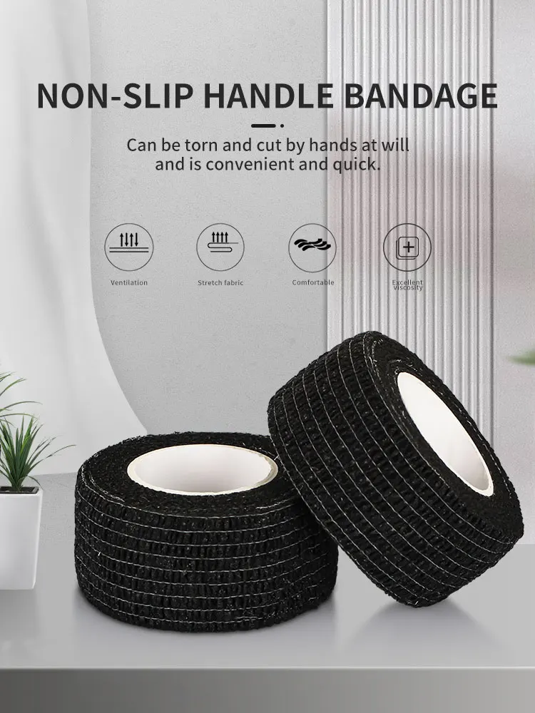 4/10/15/24PCS Black Tattoo Grip Bandage Cover Wraps Tapes Nonwoven Waterproof Self Adhesive Finger Protection Tattoo Accessories