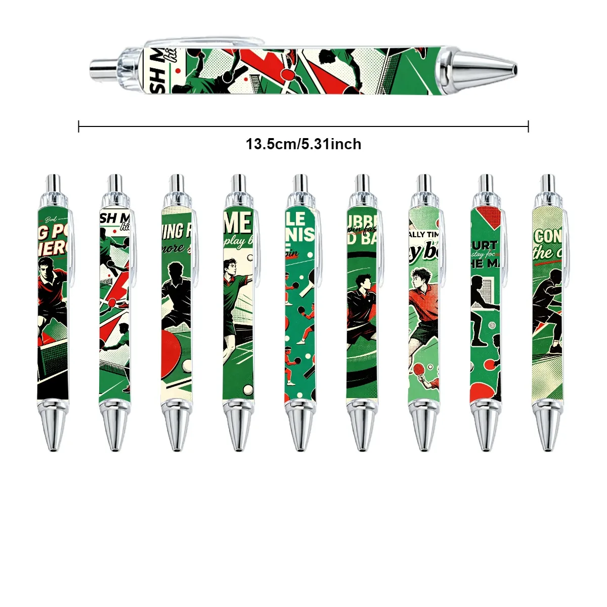10Pcs Table Tennis Player Theme Ballpoint Pens Daily Office Supplies Writing