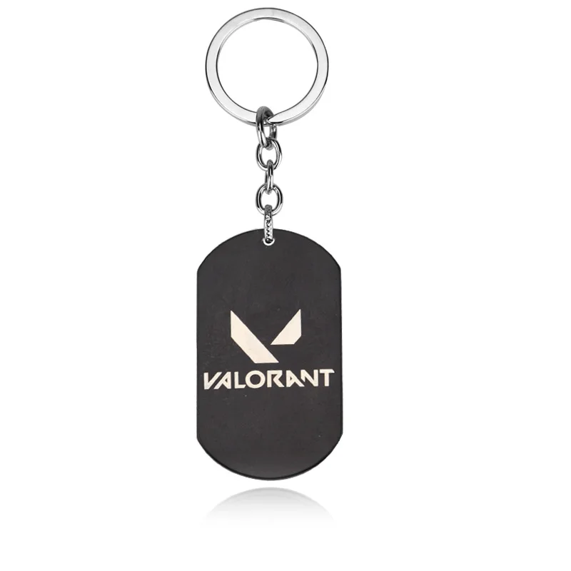 VALORANT Keychain Game Key Rings Badge Stainless Steel Pendant Car Keyrings Key Holder Dog Tag PS4 Xbox PC Gaming Keyfob Gift