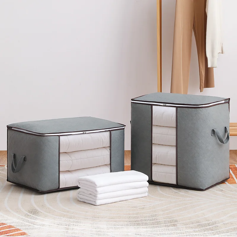 Großvolumige Kleider- und Hosensortierbox, Bettdecken-Aufbewahrungstasche, Vliesstoff-Kleiderschrank-Organizer, Bettzeug-Box für Umzug und Reise