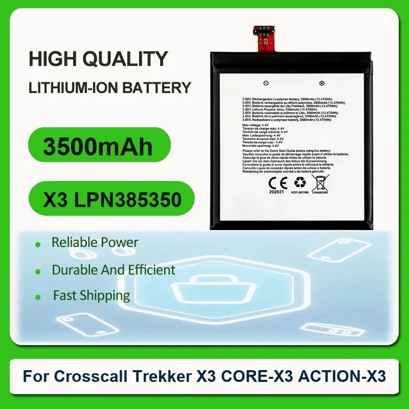 Battery For Crosscall Core M4 Core-M4 Trekker X3 CORE-X3 ACTION-X3 X4 CORE-X4 CROSSCAL LPN386390 LPN387482 M1 LPN385222