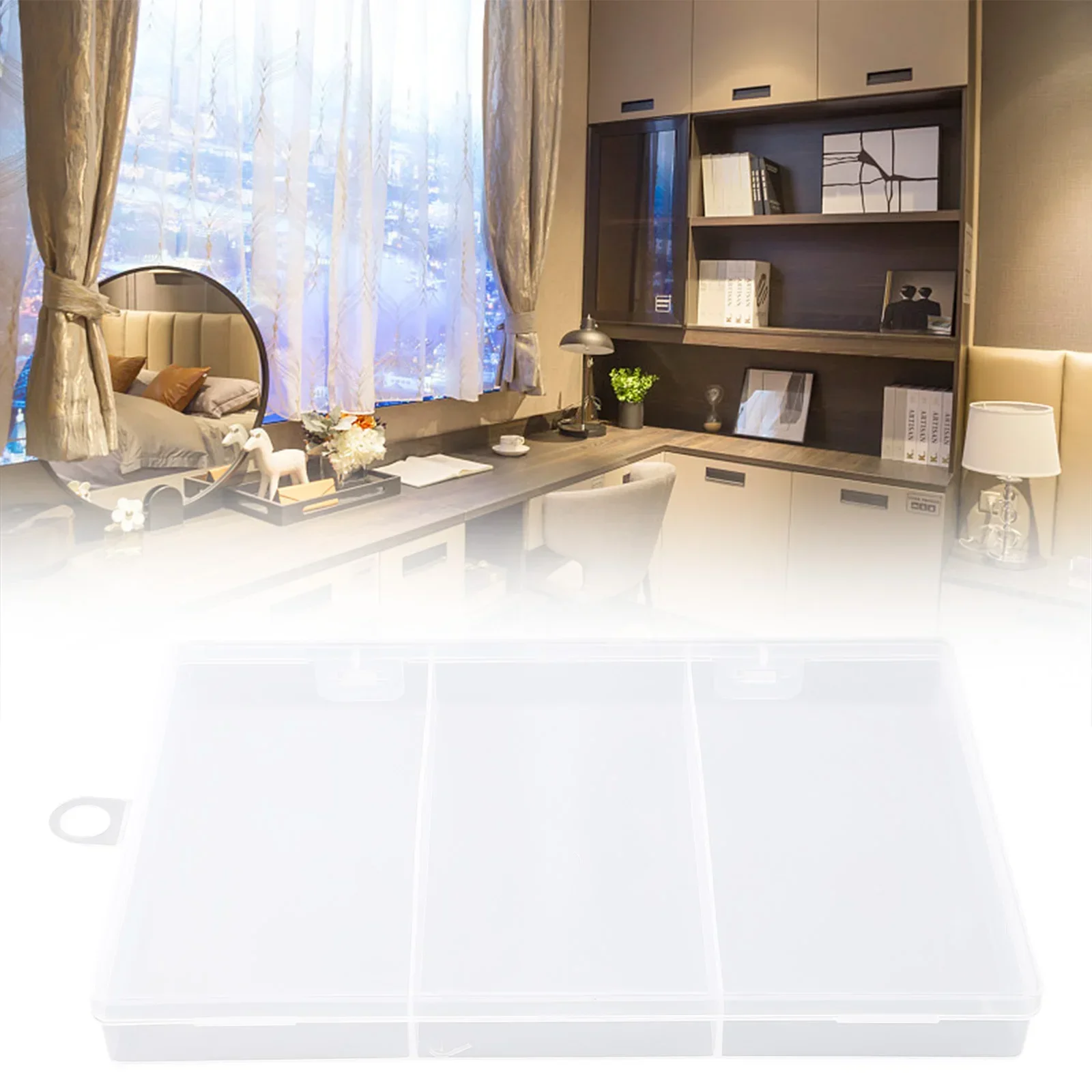 3 Grids Plastic Clear Organizer Jewelry Fishing Gear Small Objects Storage Box Container Rectangle Box For Home Storage