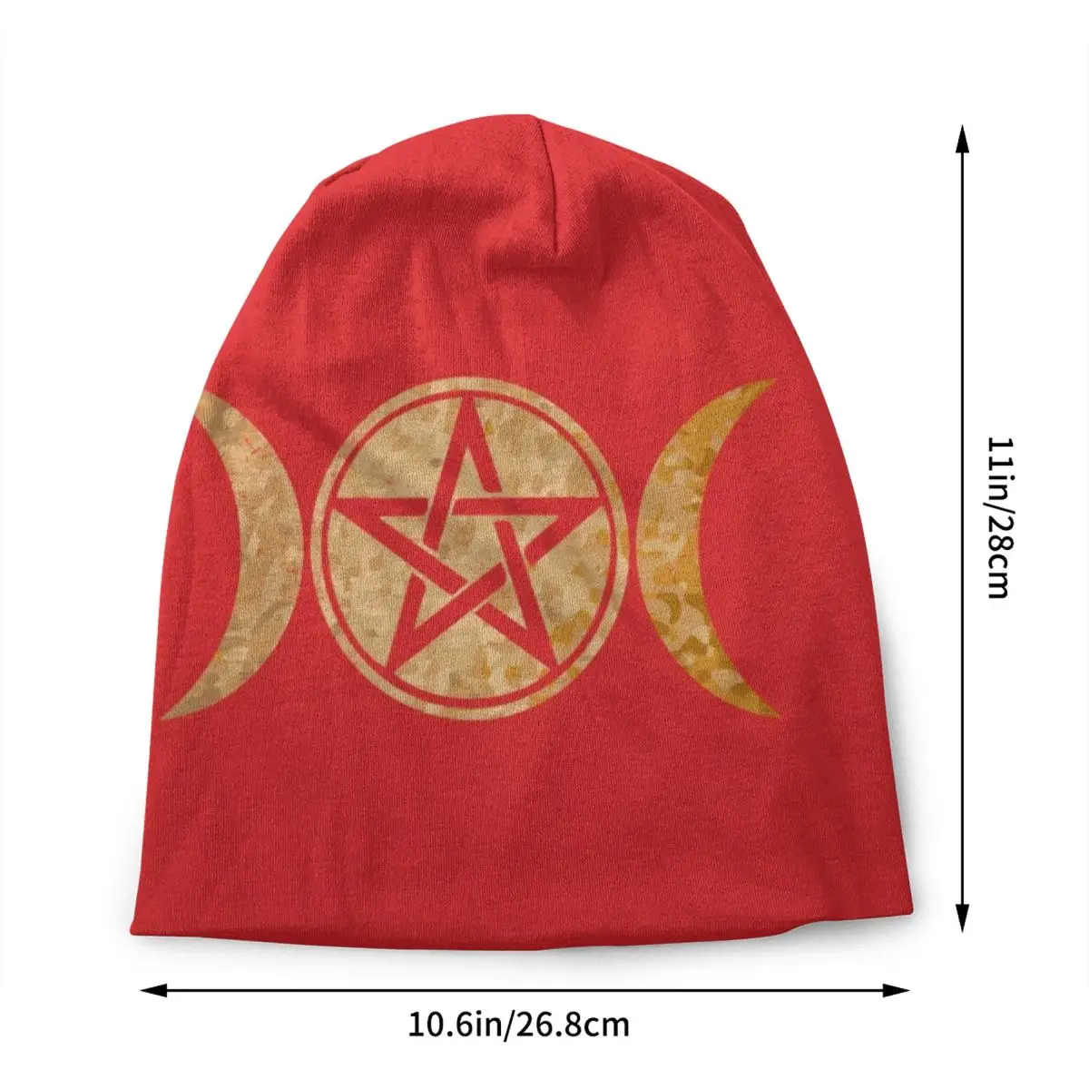 Wiccan Symbol Triple Moon Gift Bonnet Hats Street Knit Hat For Men Women Winter Warm Pentagram Pagan Skullies Beanies Caps