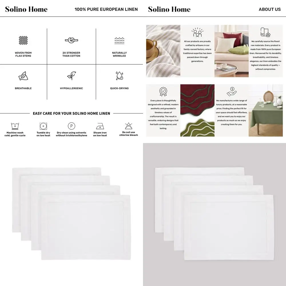 

Набор из 4 льняных салфеток для сервировки стола, 14x19 дюймов, идеально подходят для зимних, праздничных мероприятий ко Дню святого Валентина, весеннего сезона и Пасхи.