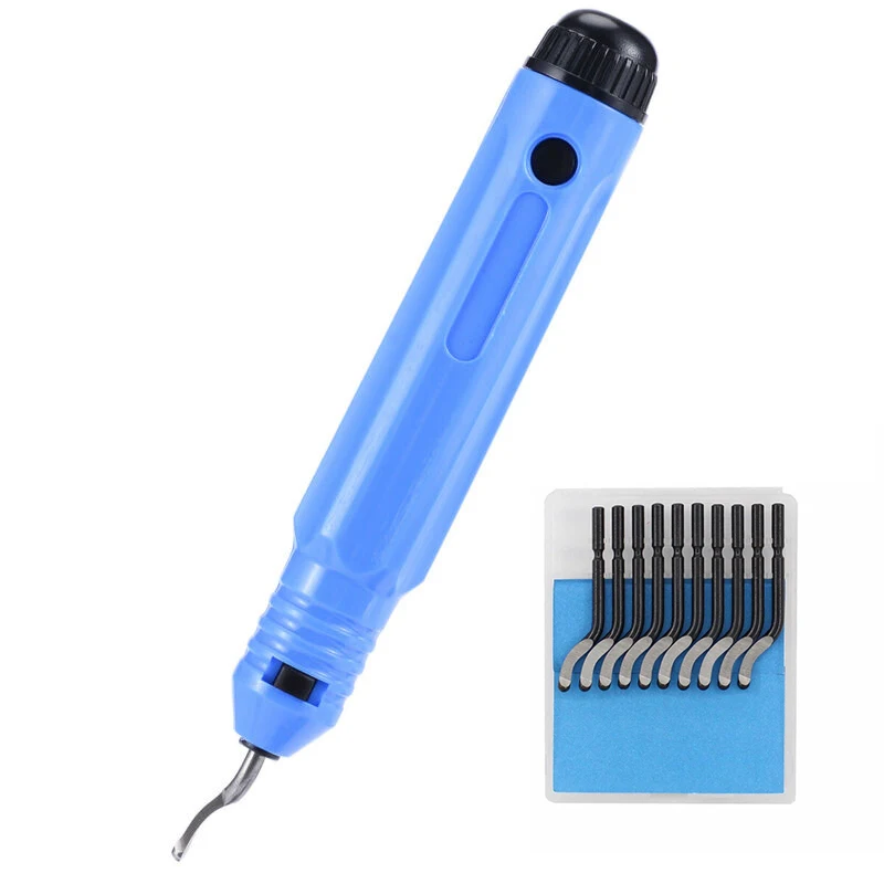 1 Set NB1100 Burr Handle With 10 PCS Cutters Rotatable Blade Hand Deburring Rough Edges Tools For Metal Resin Plastic Wood