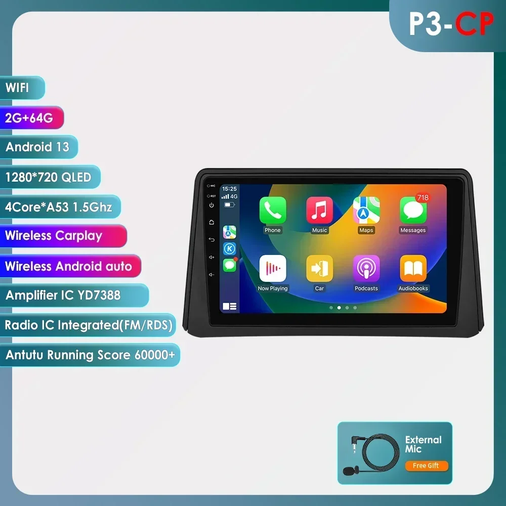 8G 128G 2Din Android 14 Autoradio Multimedia Speler voor Opel Mokka 2012 2013 2014 2015 2016 Autoradio GPS Navi Wifi Audio Stereo - afbeelding 1