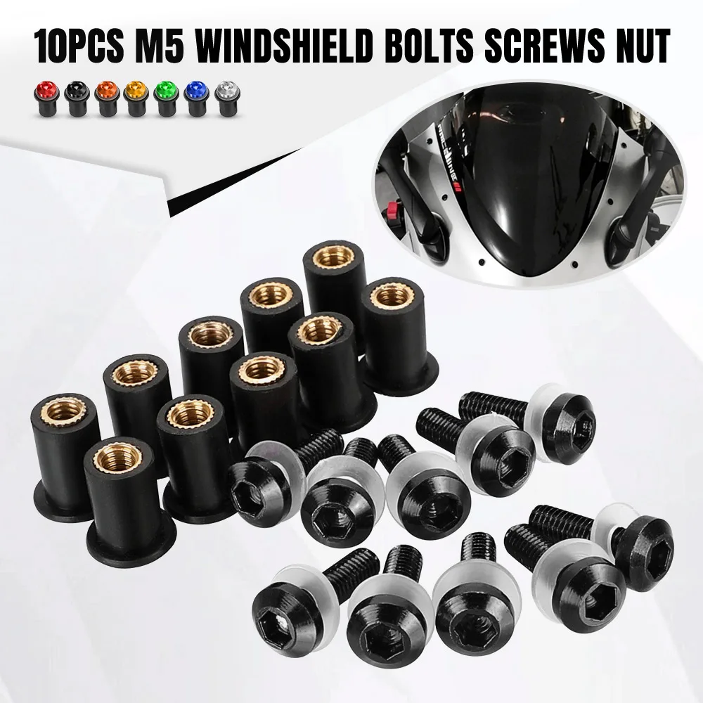 For HONDA Africa Twin CRF 1100 1000 L ADV XRV750 XRV650 CRF1100L CRF1000L M5 Motorcycle Windshield Windscreen Deflectors Bolts