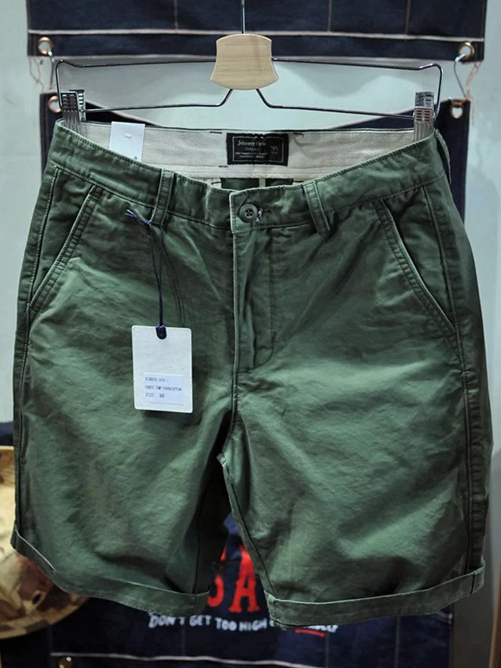 

Heavyweight Khaki Twill Chino orts Pure Cotton Slim Straight Japanese Retro Wa Casual Five-Point Workwear orts