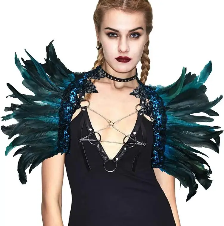 New Feather Shawl with Lace Lace, Sexy and Exaggerated Stage Show