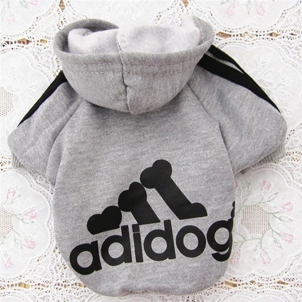 Fashion Adidog Autumn Winter Dog Puppy Hooded Jacket Coat Warm New Sweater Pet Clothes