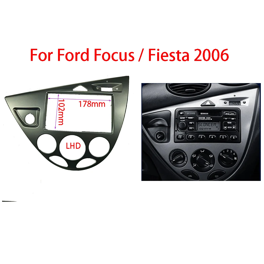 7inch Frame 2 Din Fascia For Ford Focus MK 1 Mk1 Fiesta Carnival 1995 1996 1997 1998 1999 2000 2001 2002 2003 2004 Dash Bezel