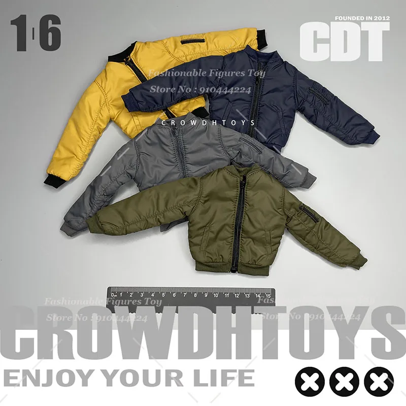1/6 masculino soldado piloto jaqueta manga longa zíper beisebol outwear casaco militar caber 12 Polegada homens solider figura de ação corpo bonecas