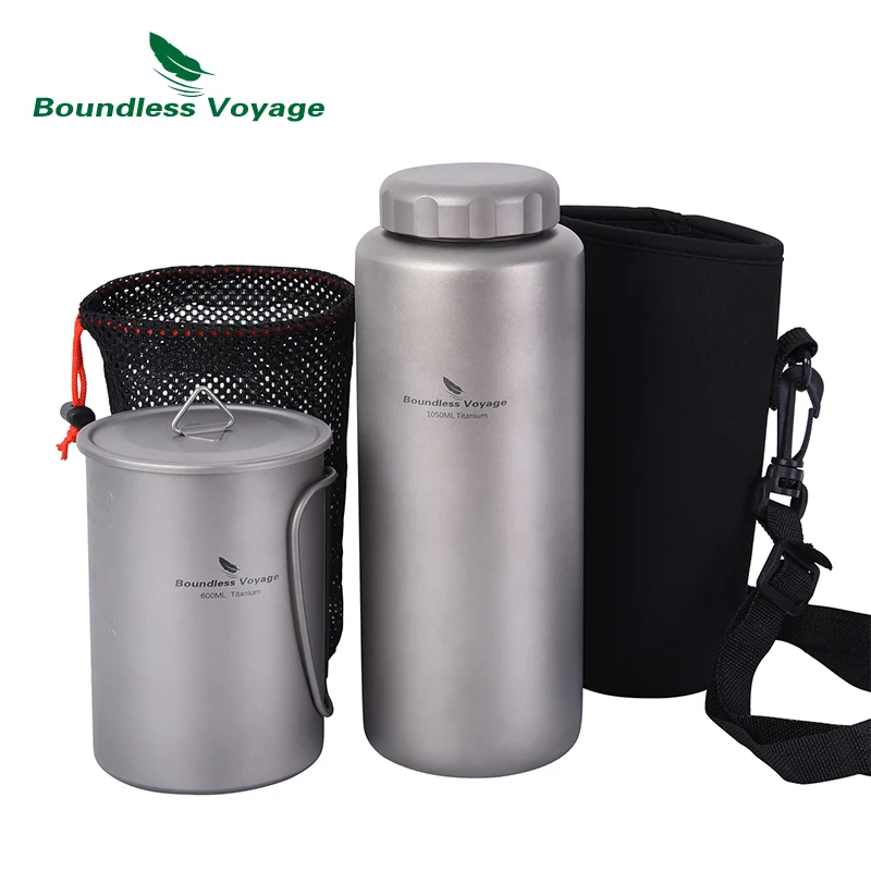 Boundless Voyage Titanium Water Bottle 1050ml Camping Canteen