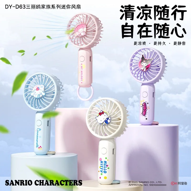 

Hello Kitty Cinnamoroll Anime Kawaii Sanrio Ins Fashion Handheld Fan Cute Cartoon Portable Hanging Upright Fan Gifts for Girls