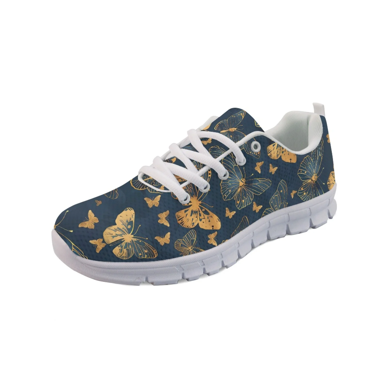 Coloranimal Leopard Butterfly Mesh & EVA Sole Running Shoes, Breathable Fitness Shoes for Women and Men Casual Gym Wear