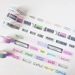 Cute Bar Code Paper Clip Washi Tapes Decoração Colagem DIY Scrapbooking Diário Álbum Selagem Adesivo Fita Adesiva Papelaria