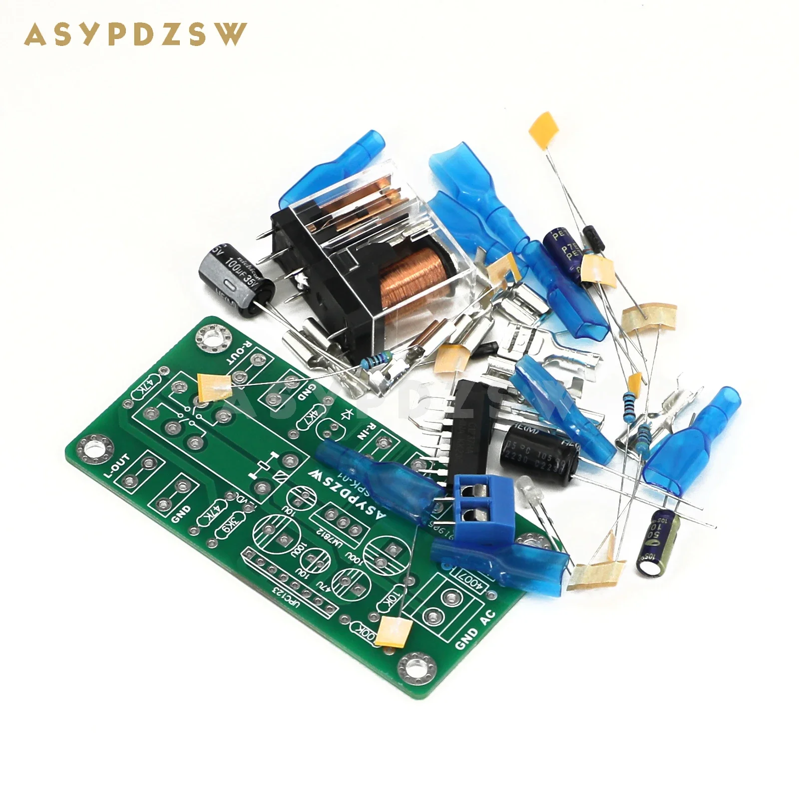 ASYPDZSW Mini Amplificador Estéreo, DIY Speaker Protection Kit, placa acabada, pode ser AC ou DC 12V IN, SPK-01