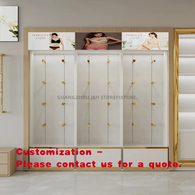 custom.Classic Simple Underwear Shop Retail Custom Design Drawer Acrylic Metal Hook Wall Display Supermarket Floor Display L
