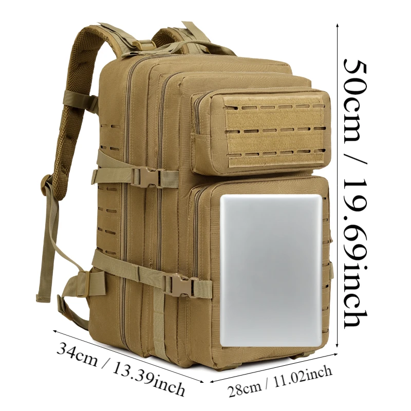 Outdoor Backpack For Men Molle Daypack 3 Day Bug Out Bag Hiking Rucksack