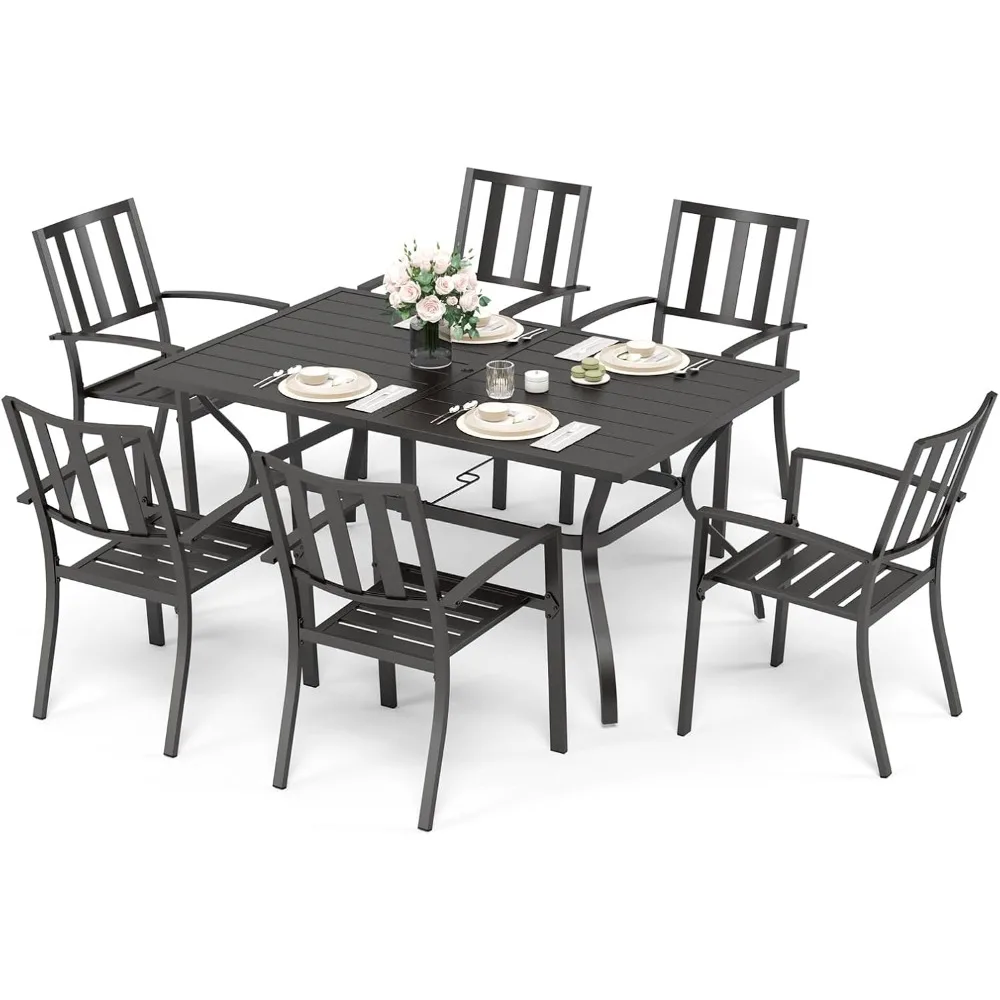 7-Piece Patio Dining Set for 6, 60.2