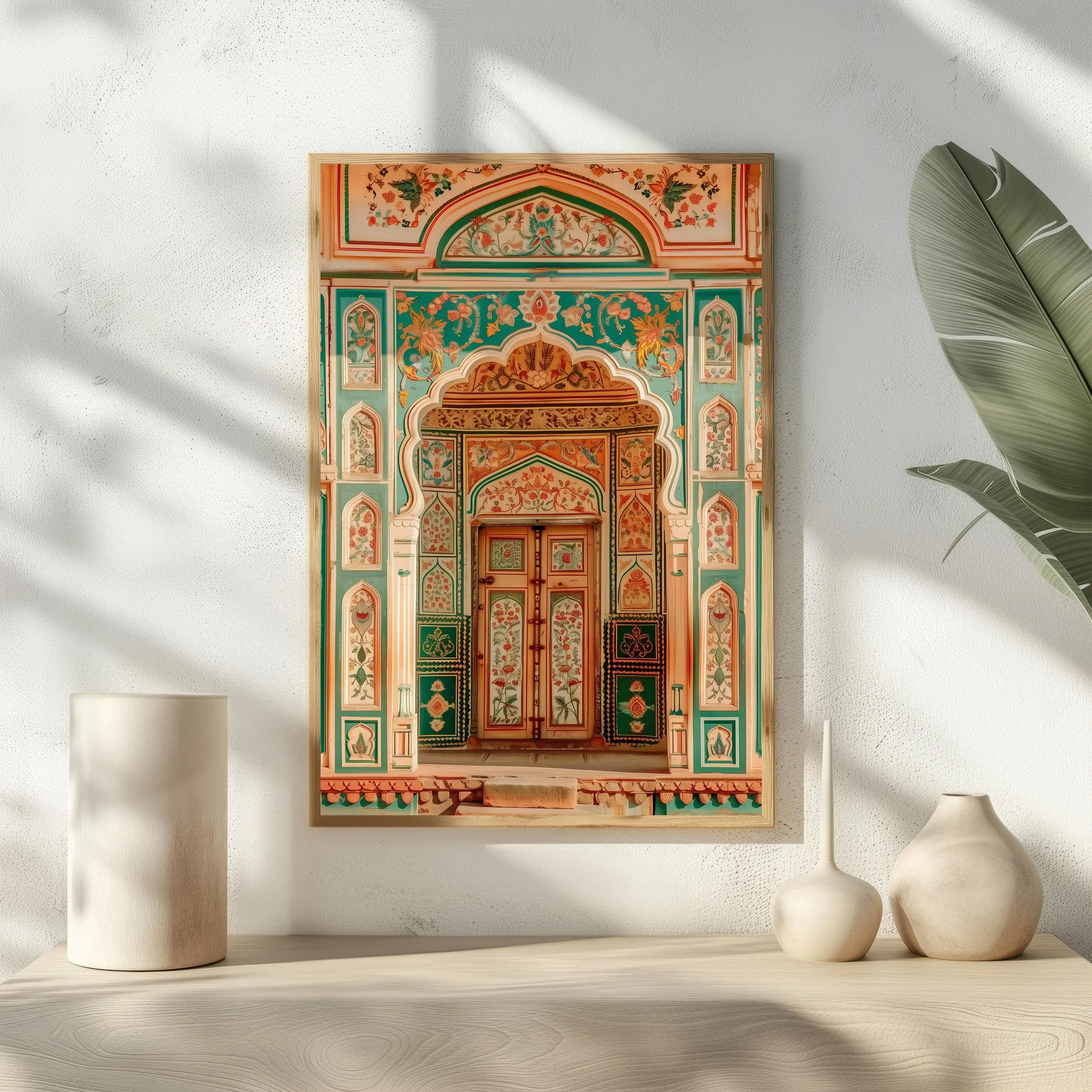 1PC frameless decorative art print,Islamic Architecture Decor, Persian Mosque Art Print, Blue Tile Wall Art, Muslim Wedding Gift