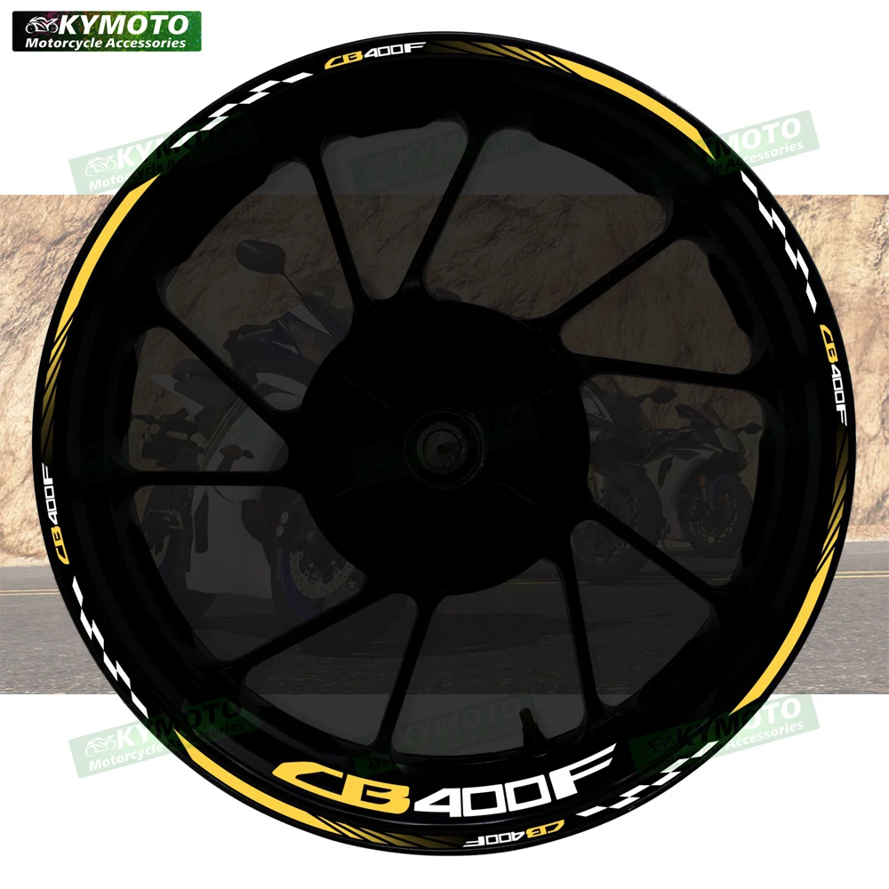 

Для мотоцикла CB400F CB 400F 17-дюймовые наклейки на передние и задние колеса, обтекатель, ступица, модифицированная светоотражающая наклейка на обод колеса, украшение