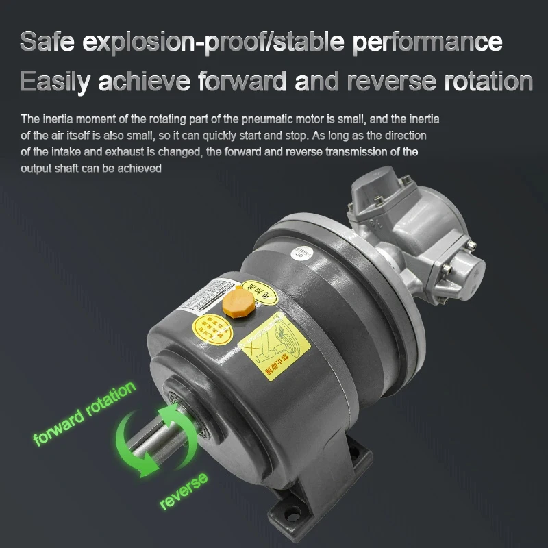Vione HS-030 piston pneumatic motor reducer with low speed, high torque, explosion-proof, stepless speed regulation, forward and