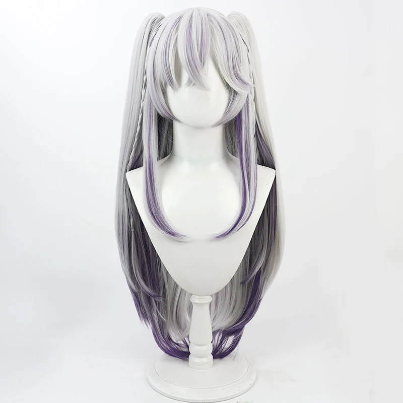 Higashi Yukihasu Cosplay Wig Vtuber Gray Purple Long Heat Resistant Synthetic Hair Halloween Party Role Play Carnival + Wig Cap