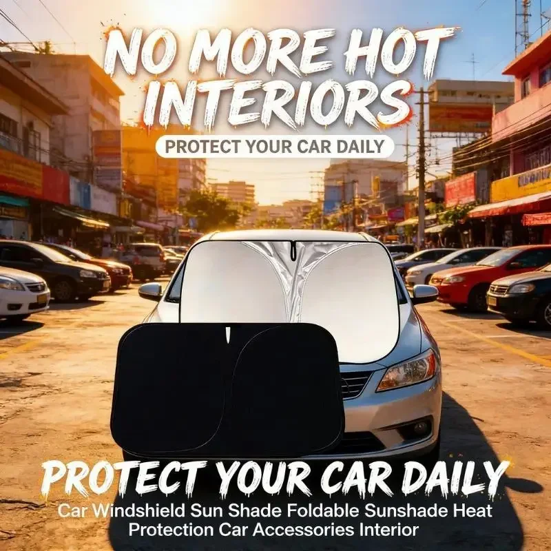 Thermal insulation, UV protection, car sunshade, anti glare, thermal insulation folding design, windshield sunshade