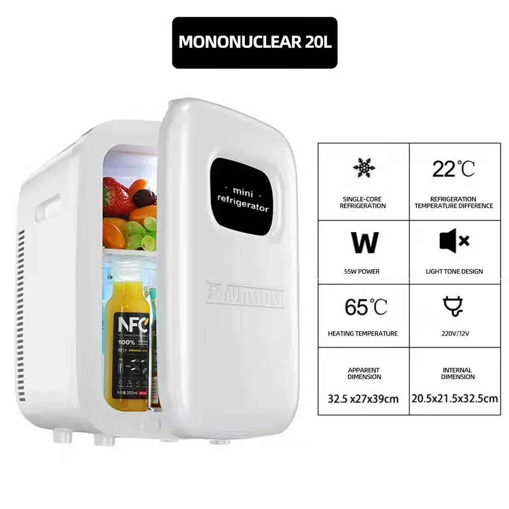 Mini refrigerador multifunción portátil para coche, nevera para belleza, maquillaje, cosmética, bebidas, refrigeración, 20L