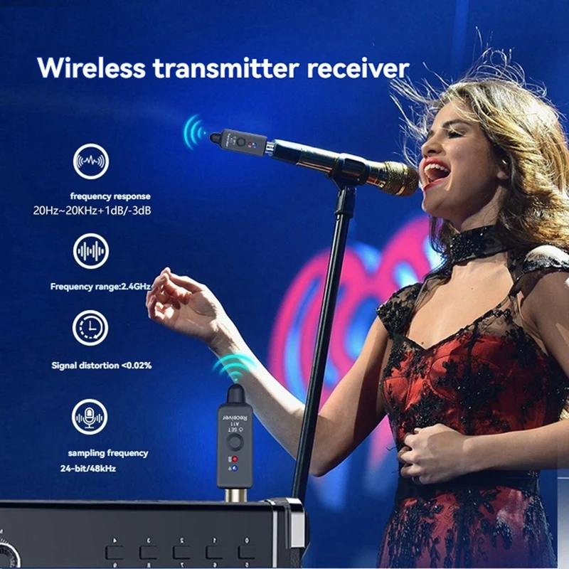 Microphone Wireless System Micphone Wireless Transmitter UHF Transmitter & Receiver For Dynamic/Condenser Microphon