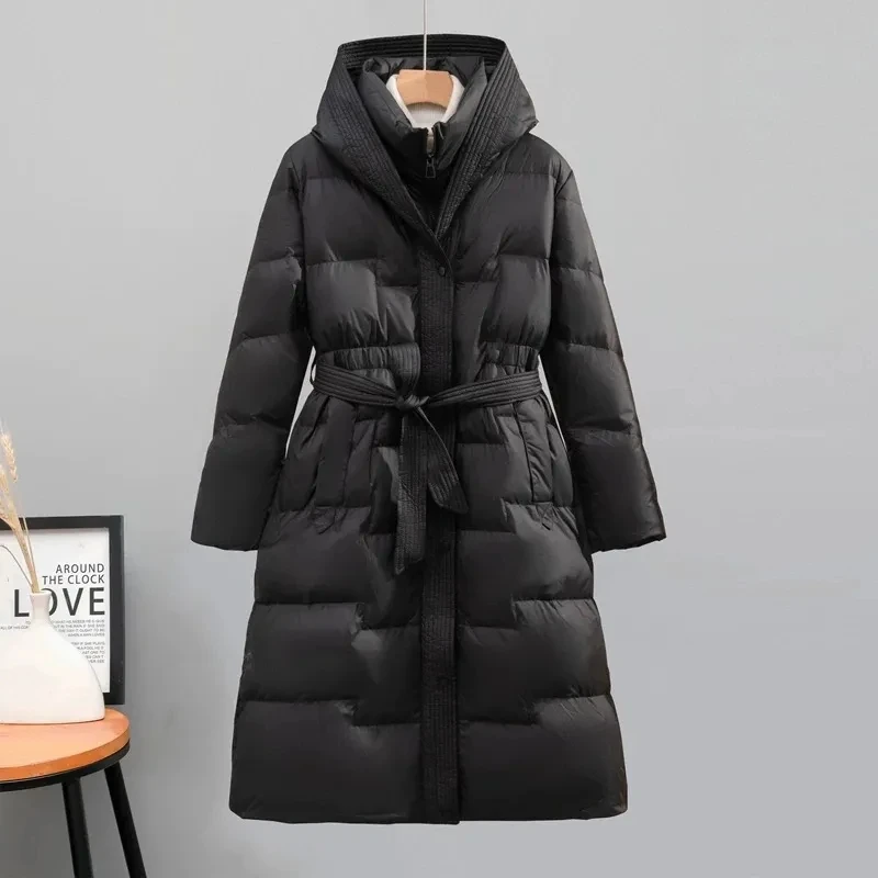 Winter Long Coat Women\'s 2024 Fashion New Thicken Cotton padded Warm Snow Outerwear Loose Female Windproof Hooded Jacket Parkas