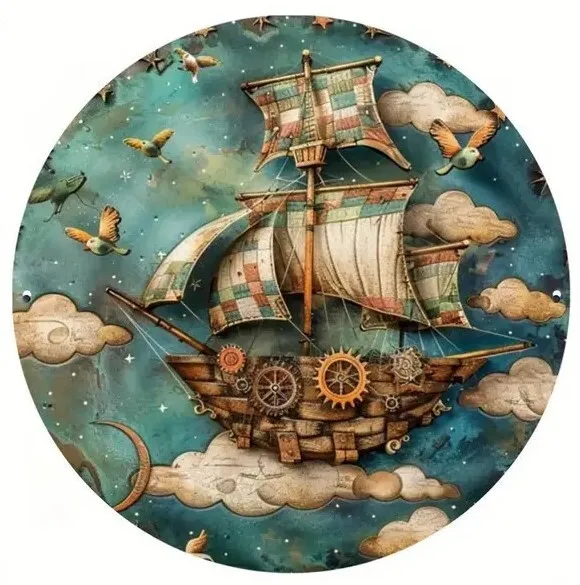 Nautical Sailing Ship - Vintage Style - 8