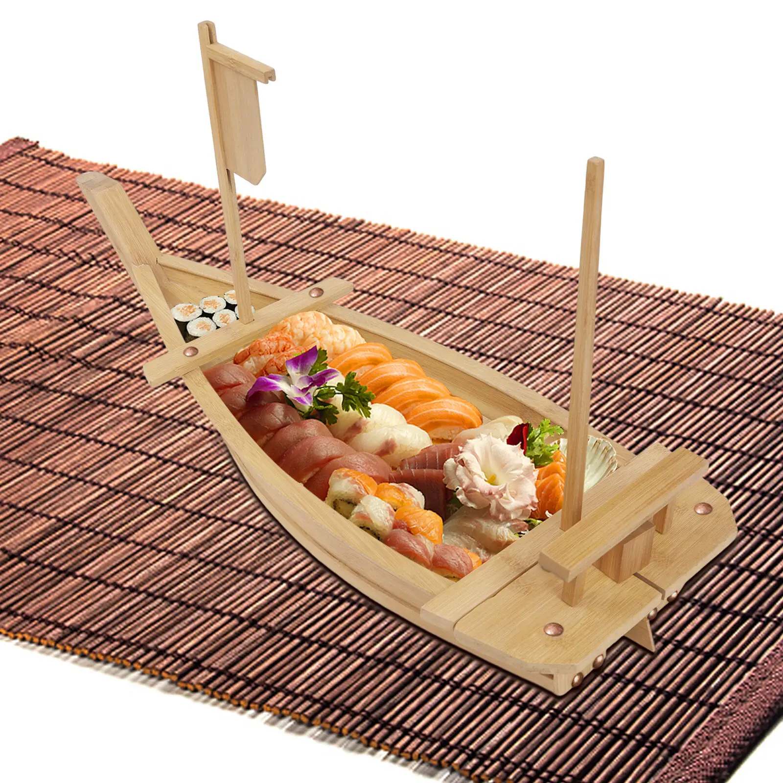 Large Fruit Serving Tray Sushi Boat Shape Boat Design Sushi Presentation Plate for Serving