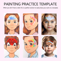 Painting practice Template Non toxic and washable Reusable Face Paint Exercise board for Body Art Painting Halloween Party