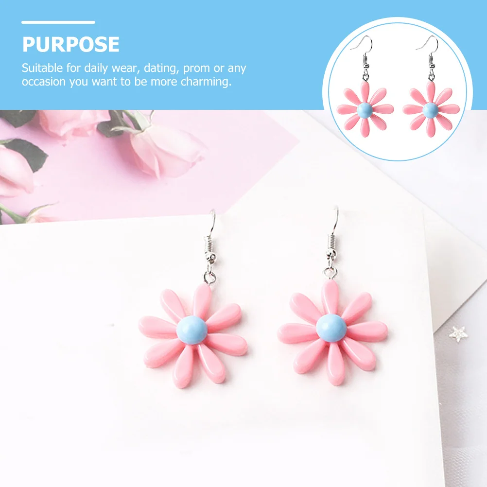 1 par de pendientes de flores de Color caramelo de resina, diseño colgante elegante y ligero, joyería de moda para las orejas para mujeres, uso que combina con todo, citas diarias