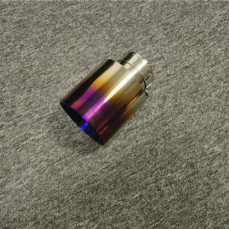 1 Piece Exhaust Pipe Muffler Tip For Nissan GTR R35 IN 76MM OUT 127MM Length 175MM Can Customized Size Blue Tailpipe Nozzle
