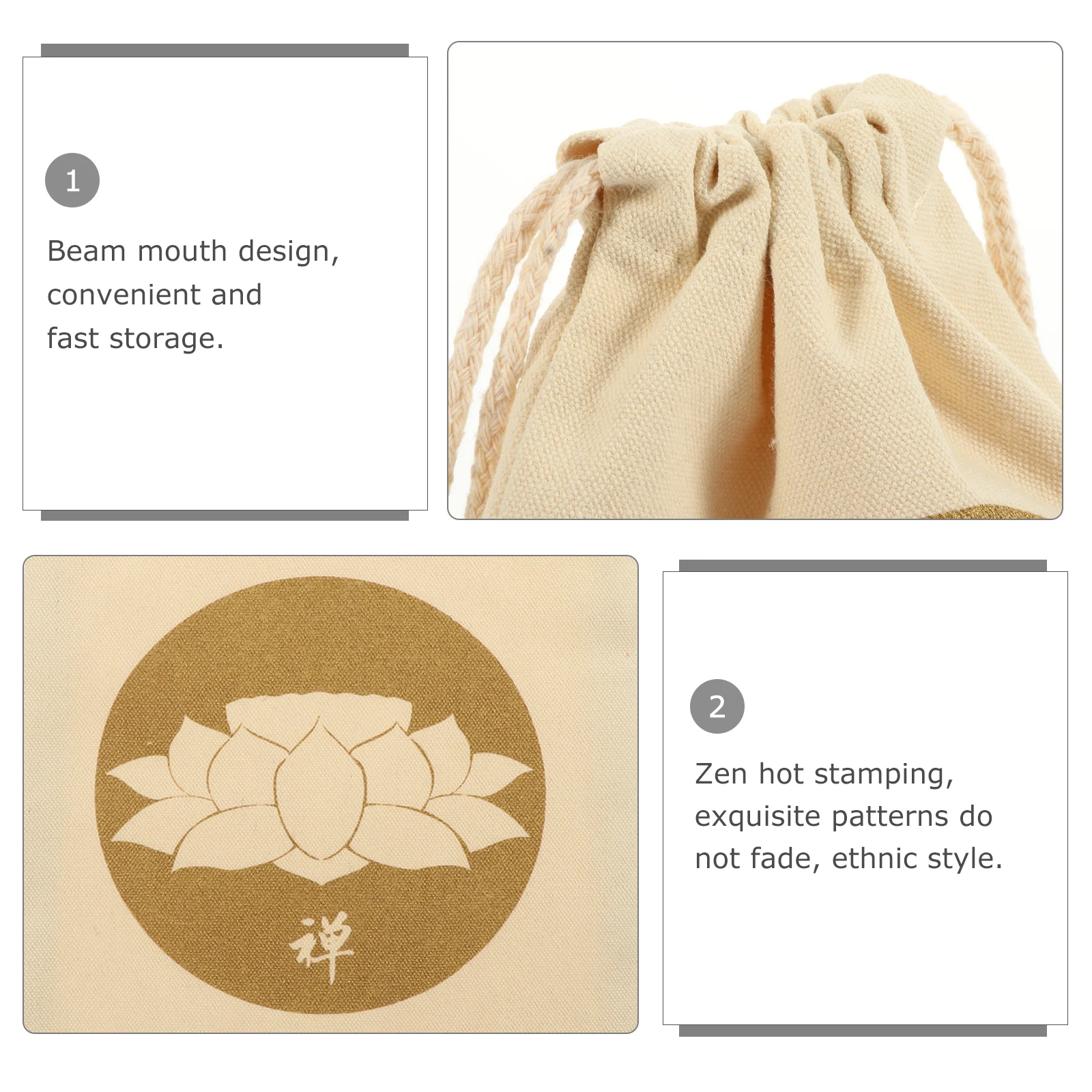 

3 Pcs Music Bowl Storage Bag Singing Bowls Cotton Drawstring Bags Sound Carrying Linen Song Bride Yoga Pouch