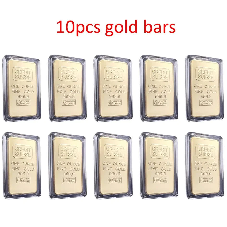 NONE 1/5/10/20 Stück 1 Oz Suisse Goldbarren Goldbarren Schweizer Goldbarren Nachbildung Goldbarren mit verschiedenen Serienlasernummern 3