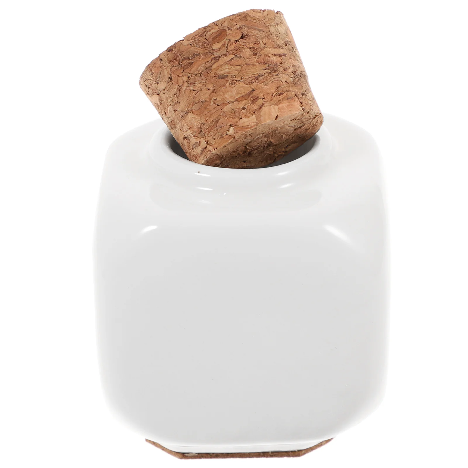 Bottiglia di sughero in ceramica per manicure Supporto per liquido portatile durevole bianco Strumento per nail art per uso domestico nel salone del tecnico delle unghie