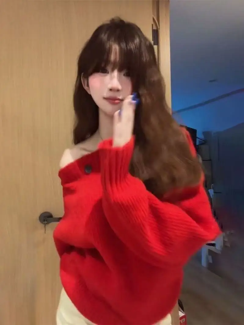 Morbido e accogliente maglione lavorato a maglia da donna autunno inverno Faion Cisas Capodanno Bottone superiore Sle Emissione di calore