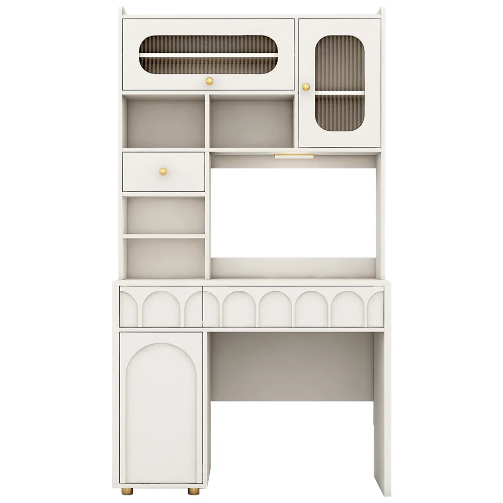 

Туалетный столик, комбинированный в спальне, встроенная книжная полка большой вместимости, минималистичный многофункциональный стол