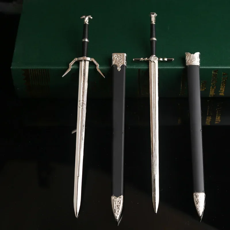 22cm Wild Hunt Weapon Anime Geralt Aerondight Steel Sword Game Peripheral Medieval Metal Weapon Model Halloween Gift Toy for Kid