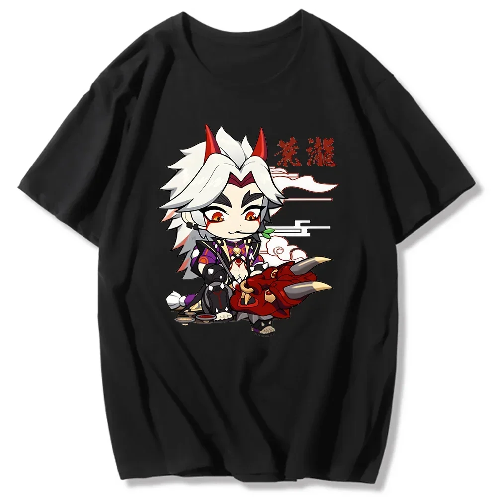 Genshin Impact Print Women T-shirt Arataki Itto Game Graphic Short Sleeve T Shirt Kawaii Streetwear Casual Y2k Clothes Tops Tees