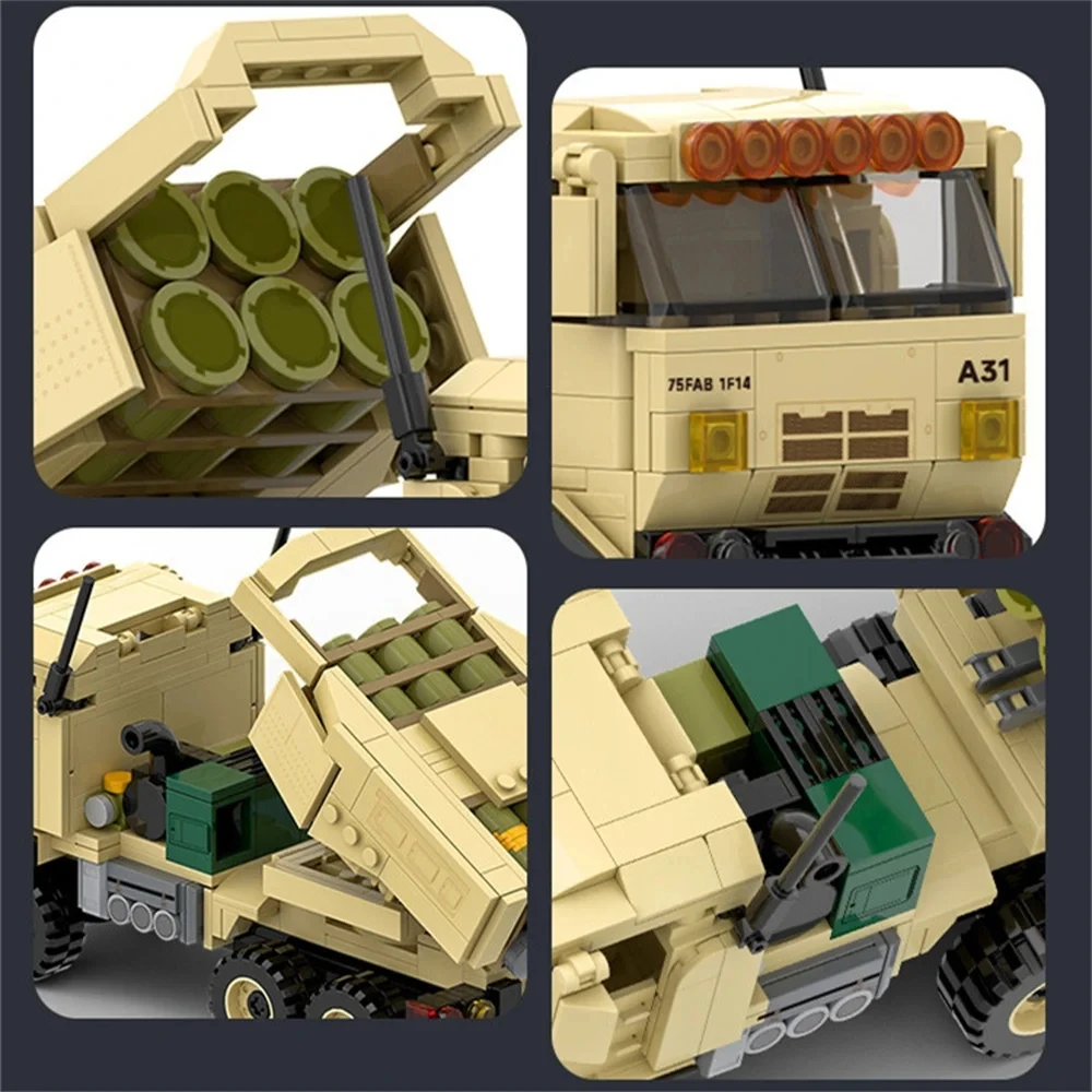 World War 2 WW2 Army Military Soldiers SAWT M142 High Mobility Artillery Rocket System Building Blocks Bricks Children\'S Toys