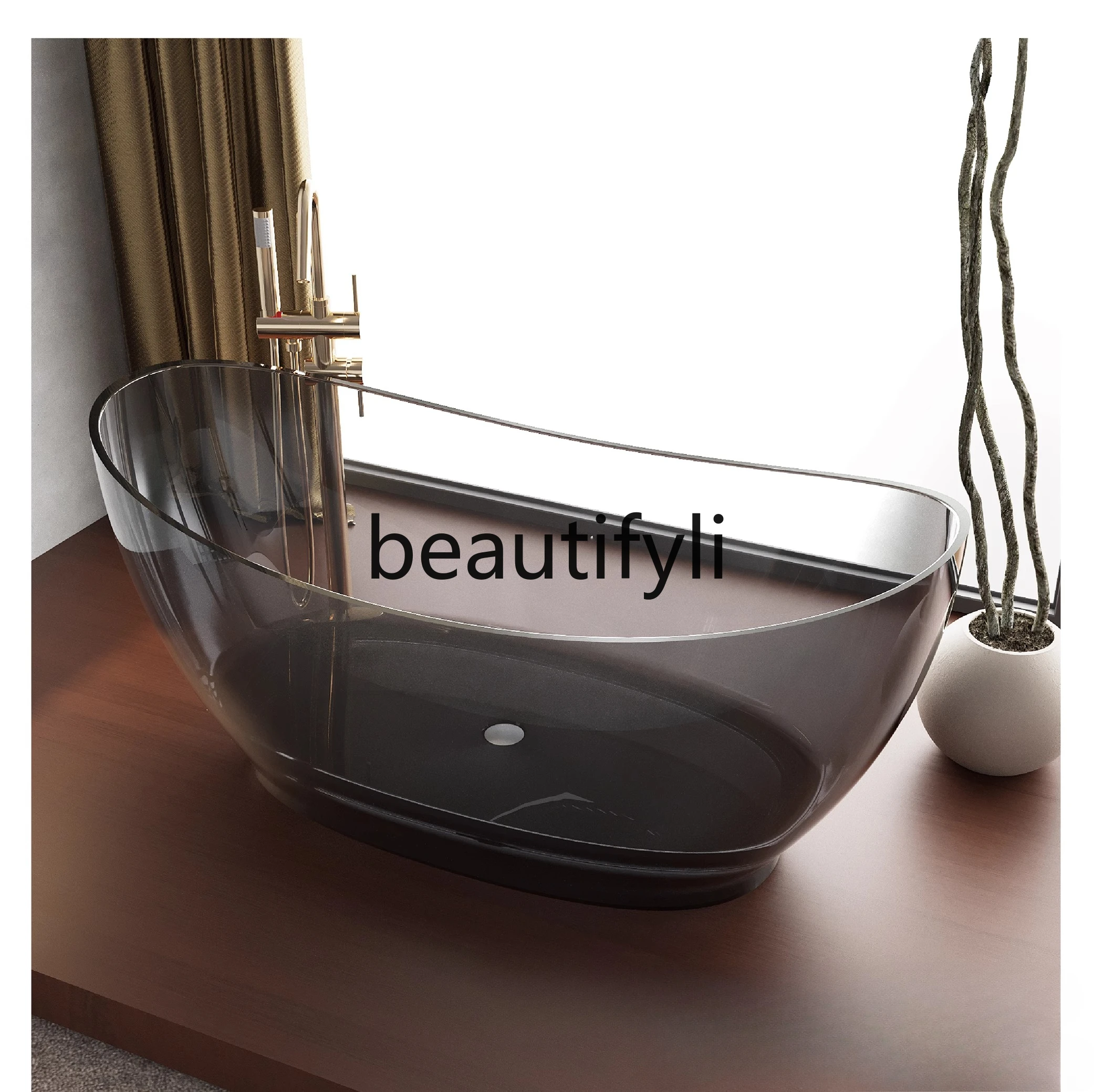 

Imported natural resin crystal bathtub Home Hotel B & B Yuanbao-shaped colored resin crystal bathtub