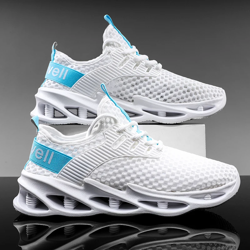 

Men Summer Breathable Mesh Running Shoes Lightweight Anti Odor Shock Absorption Sports Sneakers