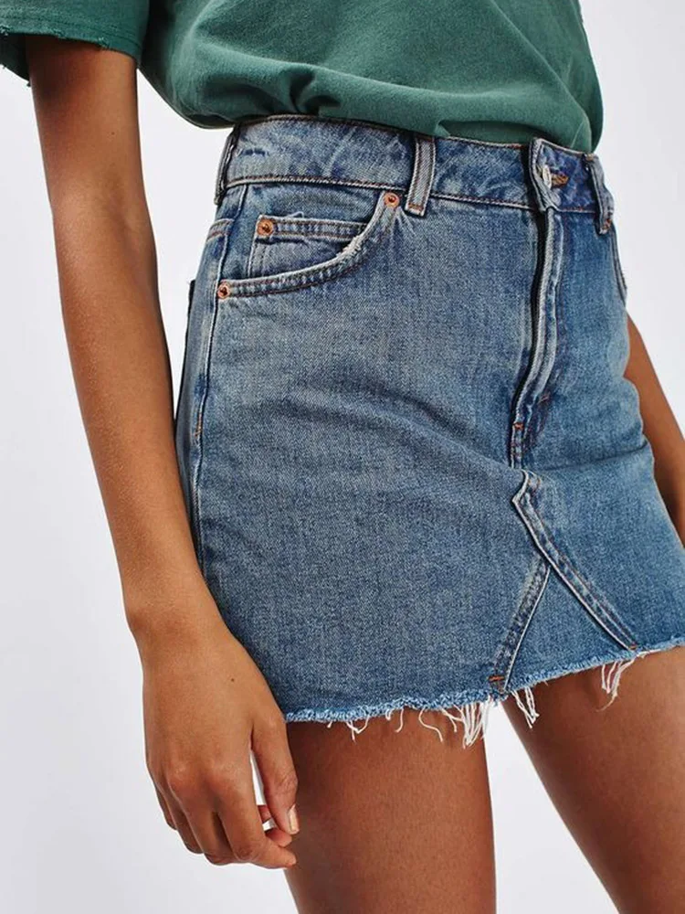 Ins Fashion Summer Women High Waist Shorts Skirt Jeans Lady Sexy Nightclub Stripper Cut Out Streetwear Mini Denim Dress Jeans