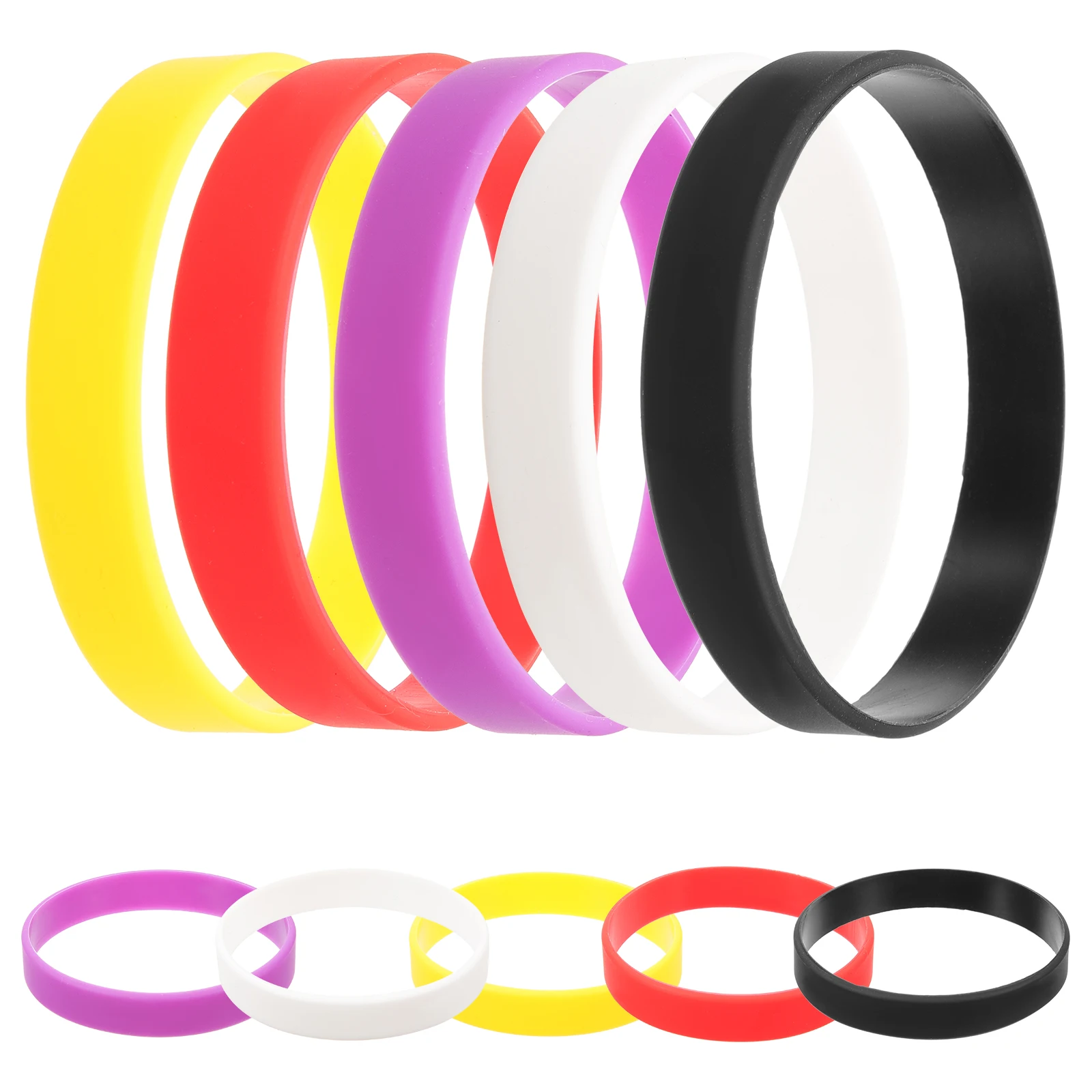 

10 Pcs Silicone Bracelet Sports Wristb White Yellow Red Purple Black Decorative Fans Supply Wear Resistant Portable