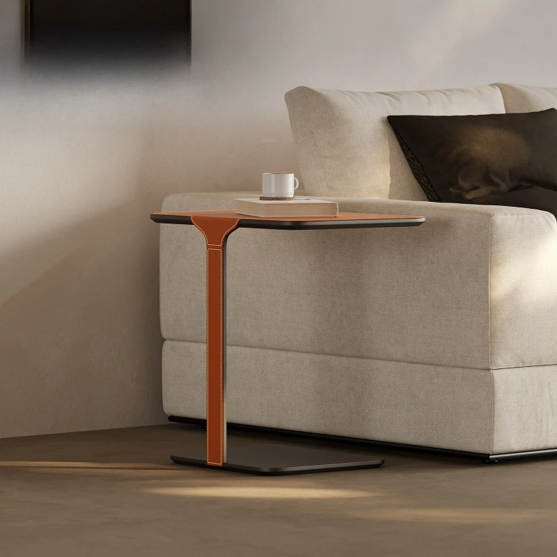 Italian light luxury special-shaped sofa side a few c-shaped saddle leather small apartment minimalist square
